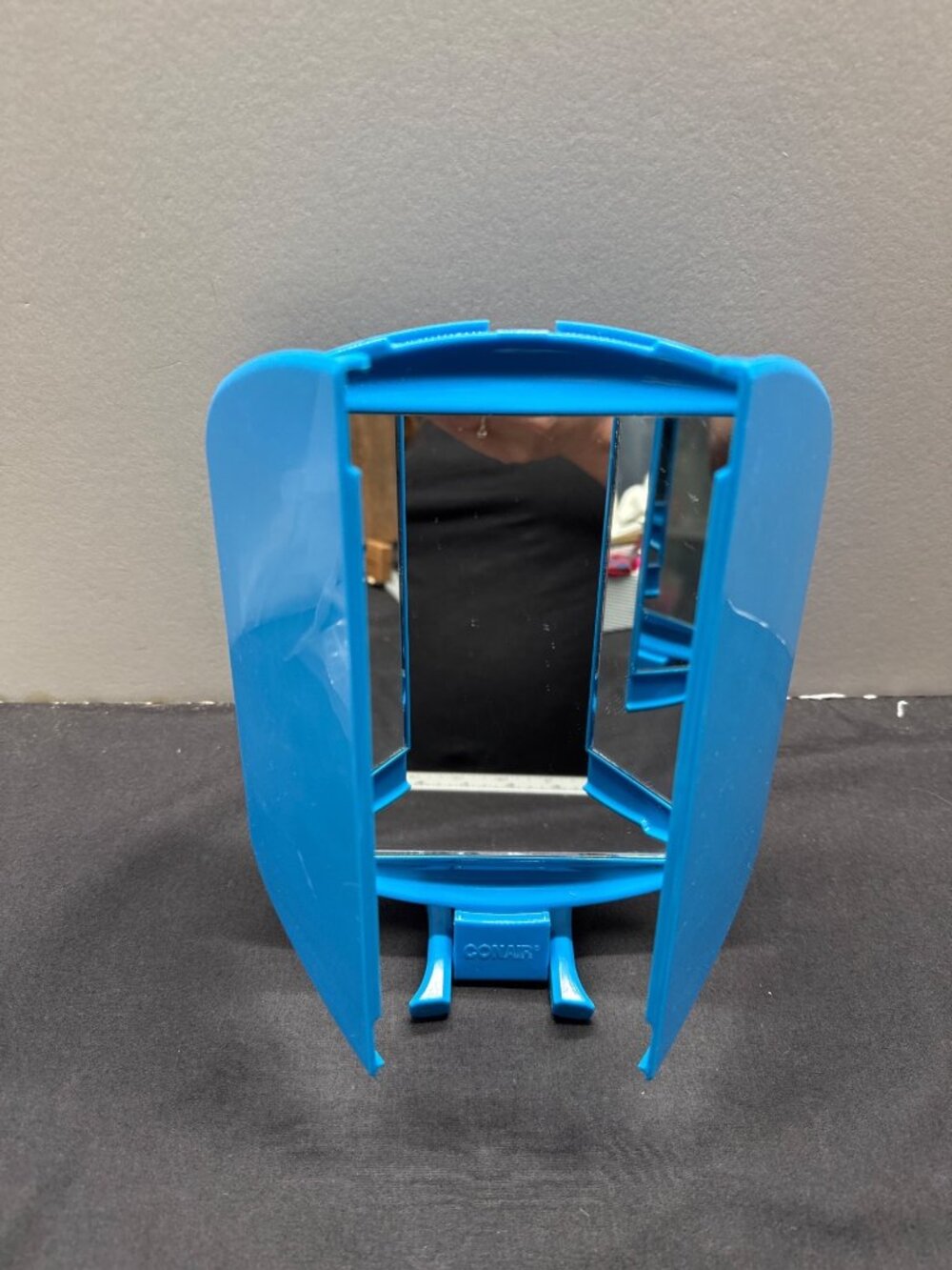 Conair Folding Triple-Panel Vanity Mirror Blue Compact & Lightweight Design